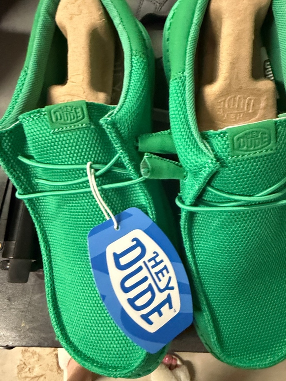 New Hey Dude Men’s Bright Green Wally Funk Slip-On Loafers,no box,no box - Picture 3 of 7